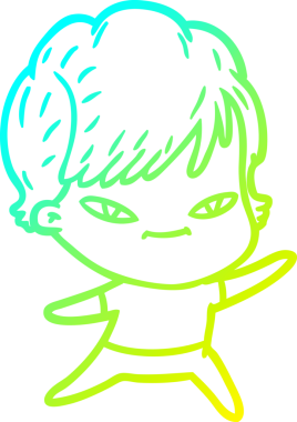 Bir insan tarafından çizilmiş mutlu bir karikatür çizimi.