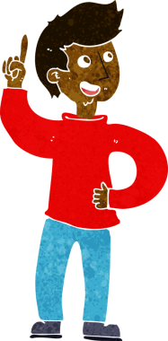 Bir insan tarafından çizilmiş bir fikri olan çizgi film adamı.