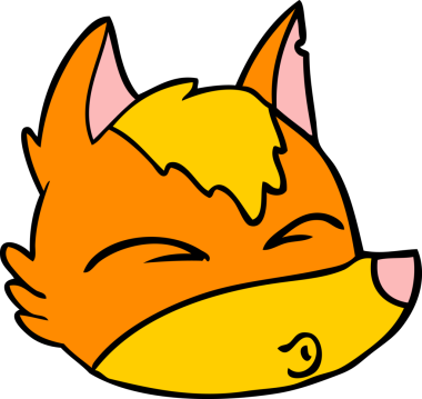 Bir insan tarafından çizilmiş tilki çizgi film karakteri