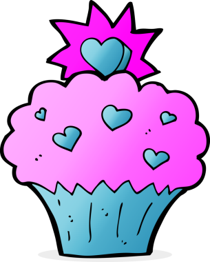 Bir insan tarafından çizilmiş aşk keki.