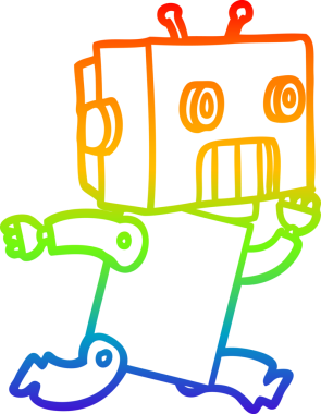 gökkuşağı gradyan çizgisi bir insan tarafından çizilmiş robot çizgi