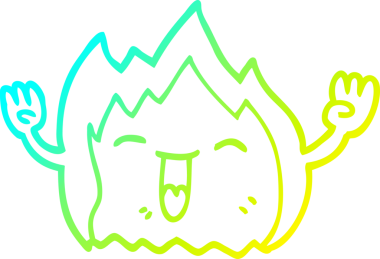 Bir insan tarafından çizilmiş bir çizgi filmin soğuk gradyan çizgisi.