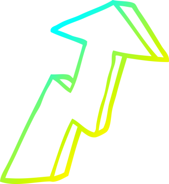 Bir insan tarafından çizilmiş bir çizgi film iş büyüme okunun soğuk gradyan çizimi