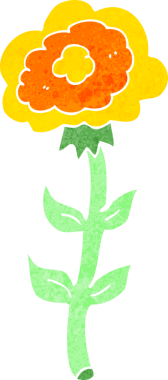 Bir insan tarafından çizilmiş çizgi film gülü