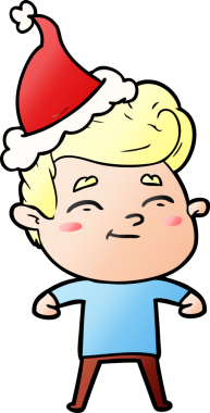 Bir insan tarafından çizilmiş Noel Baba şapkası giymiş bir adamın gradyan çizimi.