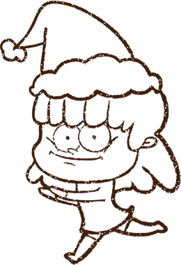 Bir insan tarafından çizilen Noel Kadını Kömür Çizimi