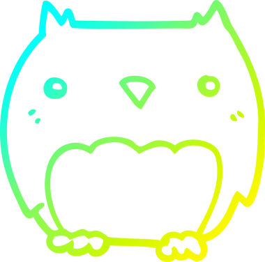 Bir insan tarafından çizilen baykuşun soğuk gradyan çizgisi.