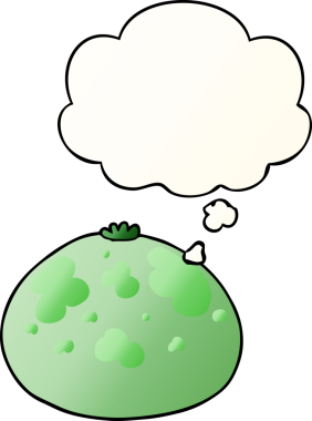 Düşünce baloncuklu çizgi film kabağı bir insan tarafından çizilmiş düzgün eğimli stil