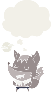 insan tarafından çizilmiş düşünce baloncuğu olan bir kurtadam.