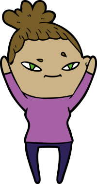 Bir insan tarafından çizilmiş karikatür kadın.