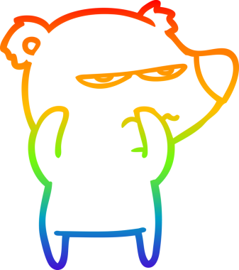 Bir insan tarafından çizilmiş kızgın bir ayı kutup karikatürü çizimi.