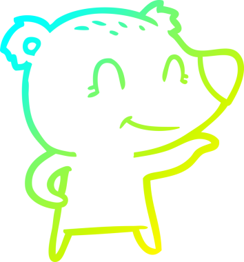 Bir insan tarafından çizilmiş dost canlısı bir ayı çizgi filmi.