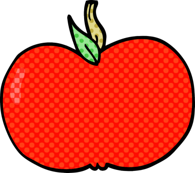 Bir insan tarafından çizilmiş sulu elma karalaması