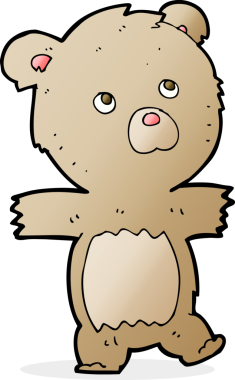 Bir insan tarafından çizilmiş sevimli oyuncak ayı.