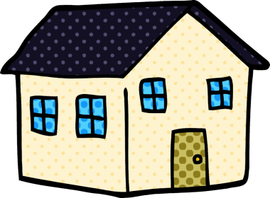 Bir insan tarafından çizilmiş karalama evi.