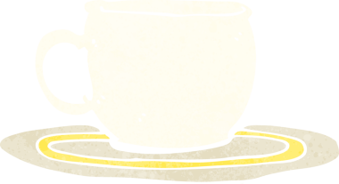 Bir insan tarafından çizilmiş çay fincanı.