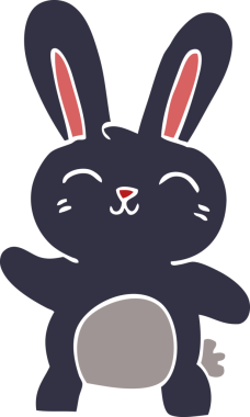 Bir insan tarafından çizilmiş mutlu tavşan.