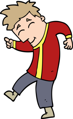 Bir insan tarafından çizilmiş çizgi film dansçısı.