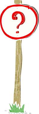 Bir insan tarafından çizilmiş soru işareti.