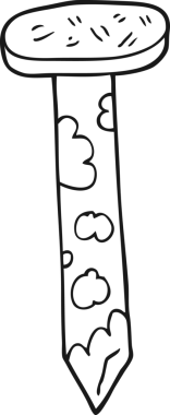 Bir insan tarafından çizilmiş paslı çivi.