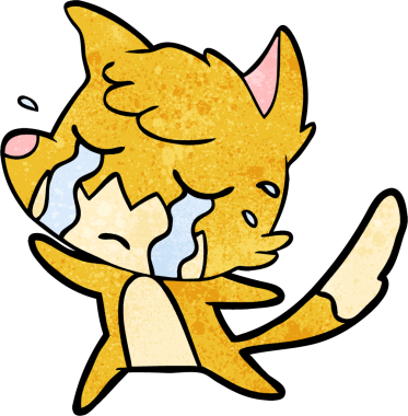 Bir insan tarafından çizilmiş ağlayan tilki çizgi filmi.