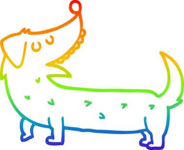 gökkuşağı gradyan çizimi bir insan tarafından çizilmiş bir çizgi köpek