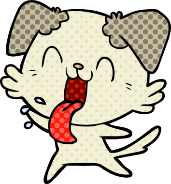 Bir insan tarafından çizilmiş nefes nefese bir köpek.