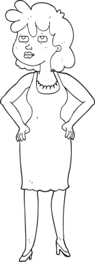 Bir insan tarafından çizilmiş siyah beyaz bir karikatür.