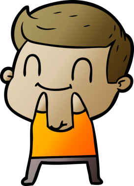 Bir insan tarafından çizilmiş çizgi film dostu bir adam.