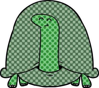 Bir insan tarafından çizilmiş karikatür kaplumbağası.