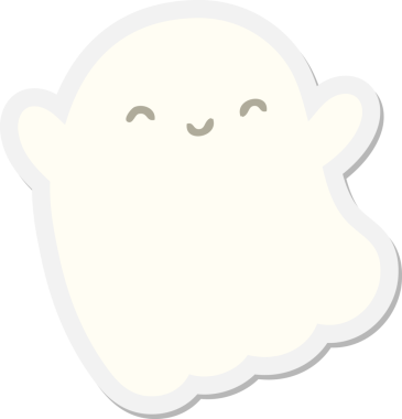 Bir insan tarafından çizilmiş cadılar bayramı hayalet çıkartması