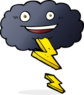 bir insan tarafından çizilmiş fırtına bulutu.