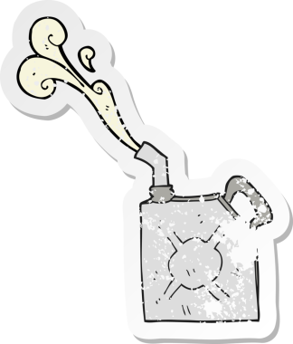 Bir insan tarafından çizilmiş karikatür yakıt etiketi.