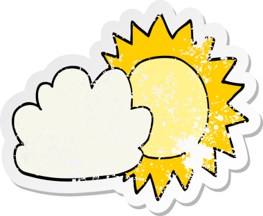 Bir insanın çizdiği karikatür hava durumunun sıkıntılı çıkartması.