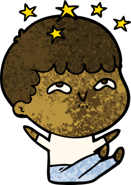 çizgi film bir insan tarafından çizilmiş hayret verici çocuk.