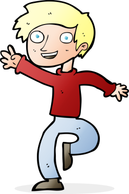 Bir insan tarafından çizilmiş heyecanlı bir çocuk.