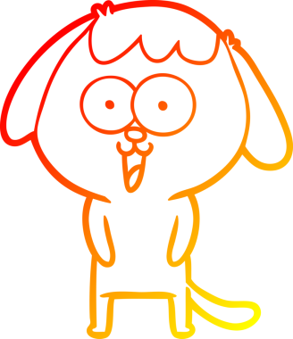 Bir insan tarafından çizilmiş sevimli bir köpeğin sıcak çizgi çizgisi.