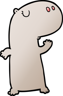 Bir insan tarafından çizilmiş su aygırı çizgi filmi.