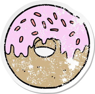 Bir insan tarafından çizilmiş karikatür çöreğinin sıkıntılı etiketi