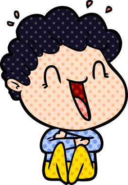 Bir insan tarafından çizilmiş mutlu bir adam.