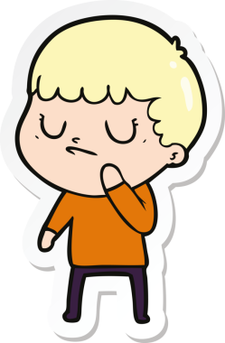 Bir insan tarafından çizilmiş huysuz bir çocuğun çıkartması.