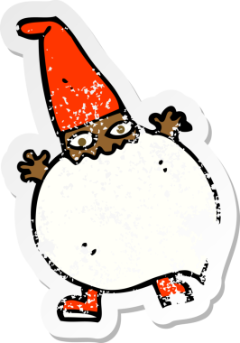 Bir insan tarafından çizilmiş küçük bir Noel Baba çizgi filminin gerilimli yapıştırması.