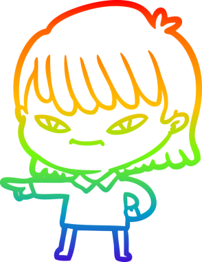 gökkuşağı gradyan çizimi bir insan tarafından çizilmiş bir karikatür