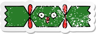 Bir insan tarafından çizilmiş tatlı bir noel krakerinin sıkıntılı çıkartması.