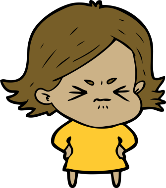 Bir insan tarafından çizilmiş kızgın bir kız.