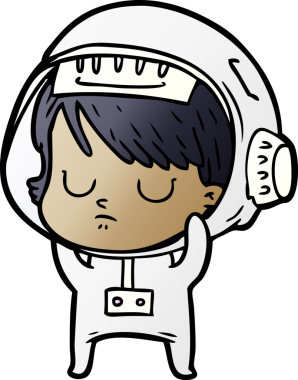 Bir insan tarafından çizilmiş astronot kadın.