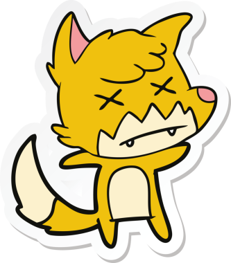 Bir insan tarafından çizilmiş ölü tilki etiketi.