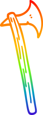 gökkuşağı gradyan çizgi çizimi bir insan tarafından çizilmiş uzun balta