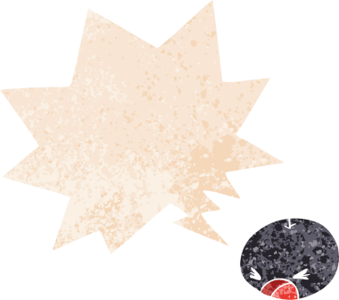 çizgi film örümceği, konuşma baloncuğu ve grunge dertli eski moda bir insan tarafından çizilmiş.