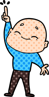 bir insan tarafından çizilmiş kel bir adam.